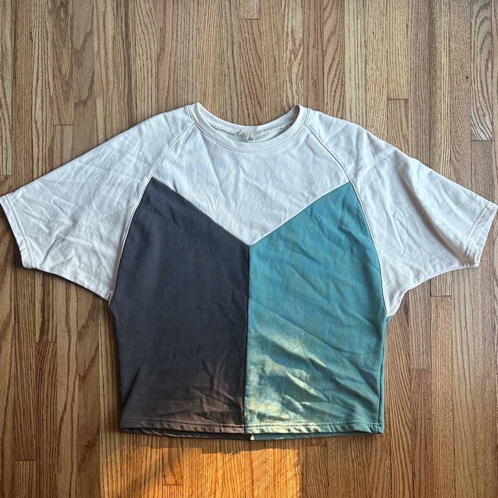 Promesa ColorBlock Cream and Turquoise Tee